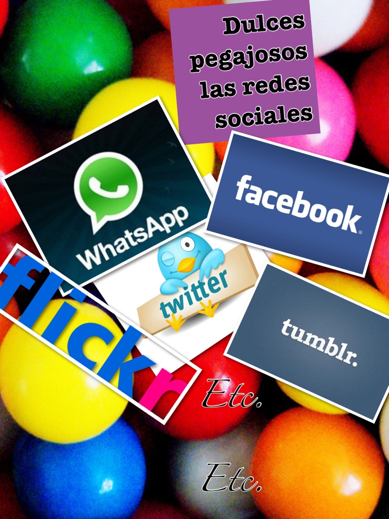 Dulces pegajosos las redes sociales